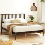 Artiss Bed Frame Double Size Wooden Base Mattress Platform Timber Walnut VISE - Furniture > Bedroom