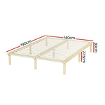Artiss Bed Frame Double Size Wooden Base Mattress Platform Timber Pine AMBA - Furniture > Bedroom