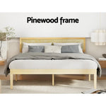 Artiss Bed Frame Double Size Wooden Base Mattress Platform Timber Pine YUMI - Furniture > Bedroom