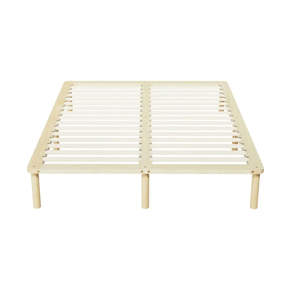 Artiss Bed Frame Double Size Wooden Base Mattress Platform Timber Pine AMBA - Furniture > Bedroom