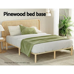 Artiss Bed Frame Double Size Wooden Base Mattress Platform Timber Pine AMBA - Furniture > Bedroom