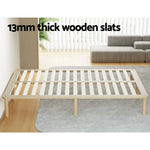 Artiss Bed Frame Double Size Wooden Base Mattress Platform Timber Pine AMBA - Furniture > Bedroom