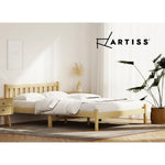 Artiss Bed Frame Double Size Wooden Oak SOFIE - Furniture > Bedroom