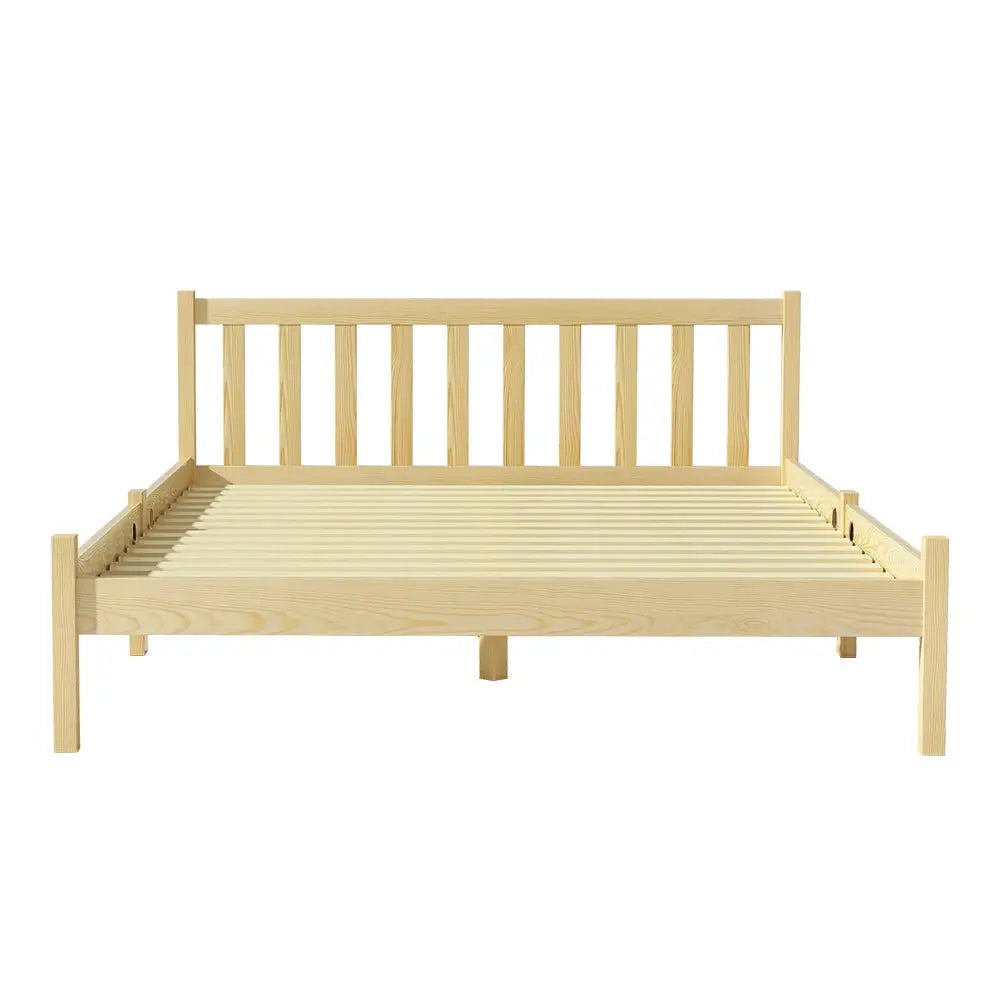 Artiss Bed Frame Double Size Wooden Oak SOFIE - Furniture > Bedroom