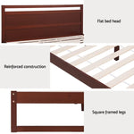 Artiss Bed Frame Double Size Wooden Walnut WITTON - Furniture > Bedroom