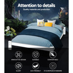 Artiss Bed Frame Double Size Wooden White JADE - Furniture > Bedroom