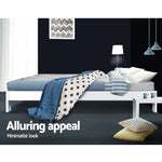 Artiss Bed Frame Double Size Wooden White JADE - Furniture > Bedroom