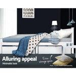 Artiss Bed Frame Double Size Wooden White RIO - Furniture > Bedroom
