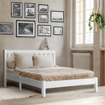 Artiss Bed Frame Double Size Wooden White SOFIE - Furniture > Bedroom