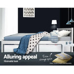 Artiss Bed Frame Double Size Wooden White SOFIE - Furniture > Bedroom