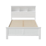 Artiss Bed Frame Double Size Wooden with 3 Shelves Bed Head White - Furniture > Bedroom > Beds & Bed Frames