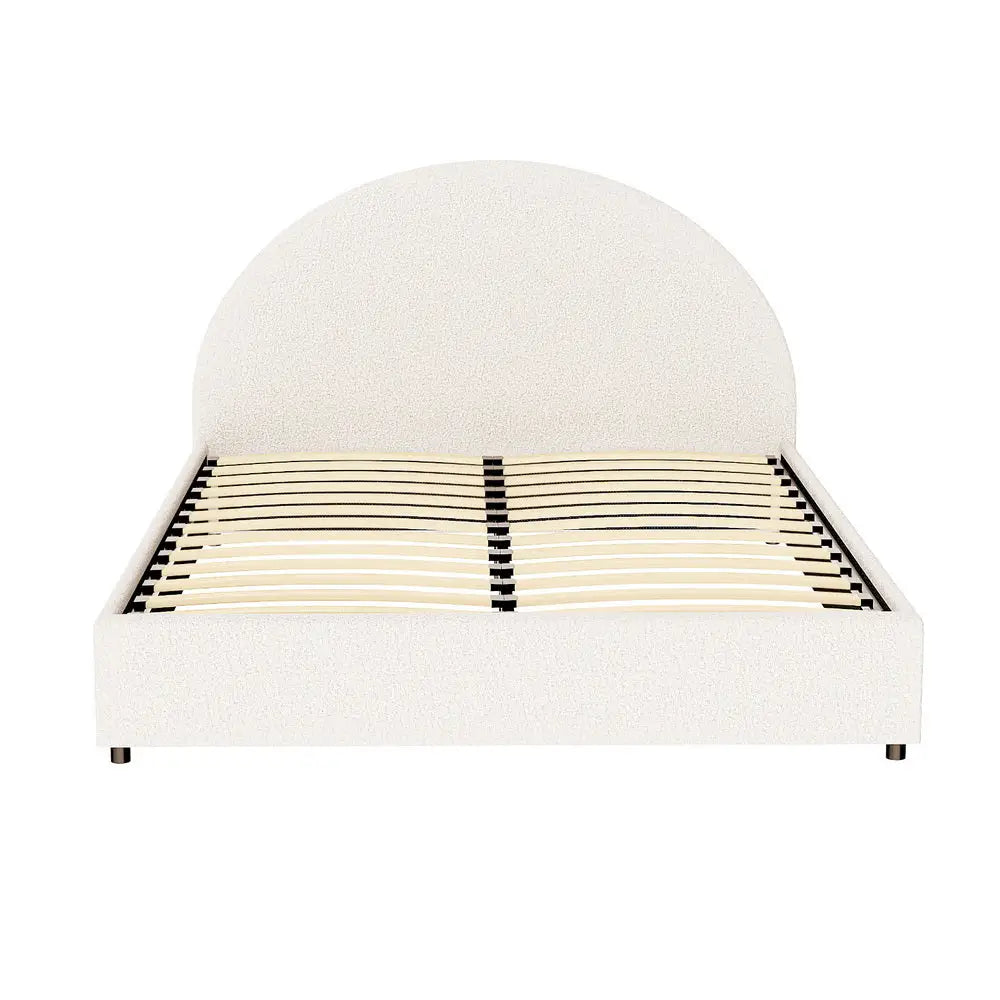 Artiss Bed Frame Gas Lift Strorage Beds Base Platform Boucle Fabric Double ELLA - Furniture > Bedroom > Beds & Bed