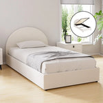 Artiss Bed Frame Gas Lift Strorage Beds Base Platform Boucle Fabric King Single ELLA - Furniture > Bedroom > Beds & Bed