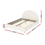 Artiss Bed Frame Gas Lift Strorage Beds Base Platform Boucle Fabric Double ELLA - Furniture > Bedroom > Beds & Bed