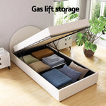 Artiss Bed Frame Gas Lift Strorage Beds Base Platform Boucle Fabric King Single ELLA - Furniture > Bedroom > Beds & Bed