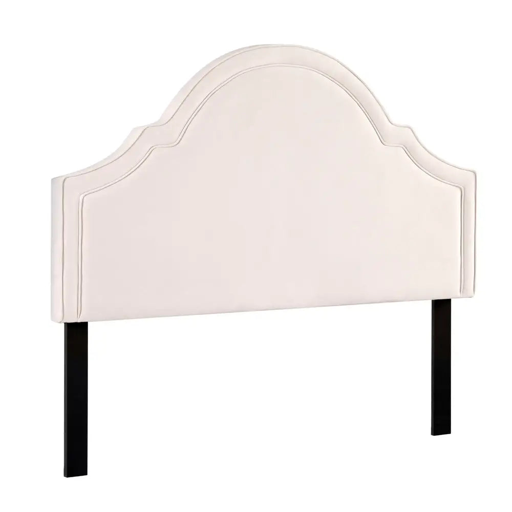 Artiss Bed Frame Bed Head Headboard Queen Velvet IRIS Beige - Furniture > Bedroom > Headboards