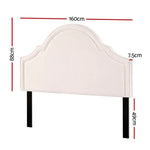 Artiss Bed Frame Bed Head Headboard Queen Velvet IRIS Beige - Furniture > Bedroom > Headboards