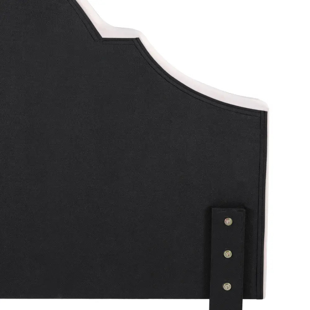 Artiss Bed Frame Bed Head Headboard Queen Velvet IRIS Beige - Furniture > Bedroom > Headboards