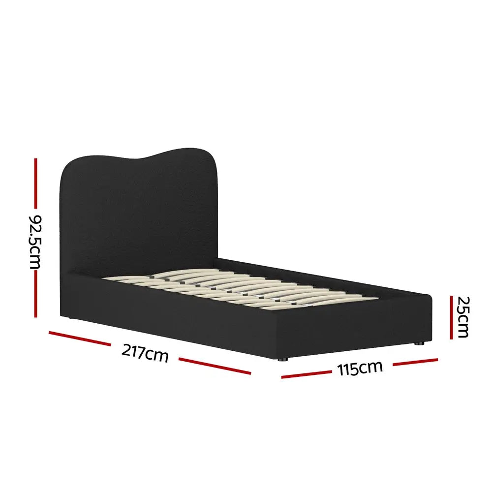 Artiss Bed Frame King Single Size Boucle DARA - Furniture > Bedroom > Beds & Bed Frames