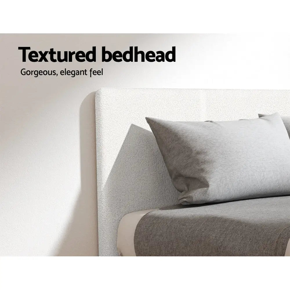 Artiss Bed Frame King Single Size Boucle NEO - Furniture > Bedroom
