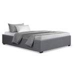 Artiss Bed Frame King Single Size Gas Lift Base Grey TOKI - Furniture > Bedroom