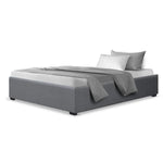 Artiss Bed Frame King Single Size Gas Lift Base Grey TOKI - Furniture > Bedroom