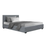 Artiss Bed Frame King Single Size Gas Lift Grey NINO - Furniture > Bedroom