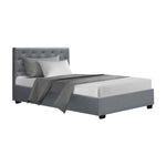 Artiss Bed Frame King Single Size Gas Lift Grey VILA - Furniture > Bedroom