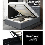 Artiss Bed Frame King Single Size Gas Lift Grey VILA - Furniture > Bedroom