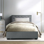 Artiss Bed Frame King Single Size Gas Lift Grey VILA - Furniture > Bedroom