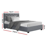 Artiss Bed Frame King Single Size Gas Lift Grey VILA - Furniture > Bedroom