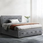 Artiss Bed Frame King Single Size Gas Lift Storage Mattress Base Wooden Grey - Furniture > Bedroom > Beds & Bed Frames