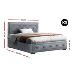 Artiss Bed Frame King Single Size Gas Lift Storage Mattress Base Wooden Grey - Furniture > Bedroom > Beds & Bed Frames