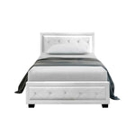 Artiss Bed Frame King Single Size Gas Lift White TIYO - Furniture > Bedroom > Beds & Bed Frames
