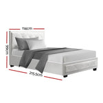 Artiss Bed Frame King Single Size Gas Lift White TIYO - Furniture > Bedroom > Beds & Bed Frames