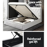 Artiss Bed Frame King Single Size Gas Lift White TIYO - Furniture > Bedroom > Beds & Bed Frames