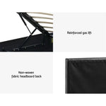 Artiss Bed Frame King Single Size LED Gas Lift Black LUMI - Furniture > Bedroom