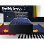 Artiss Bed Frame King Single Size Trundle Daybed Black - Furniture > Bedroom