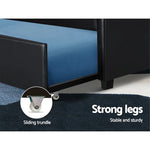 Artiss Bed Frame King Single Size Trundle Daybed Black - Furniture > Bedroom