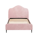 Artiss Bed Frame King Single Size Velvet Pink OLAN - Furniture > Bedroom