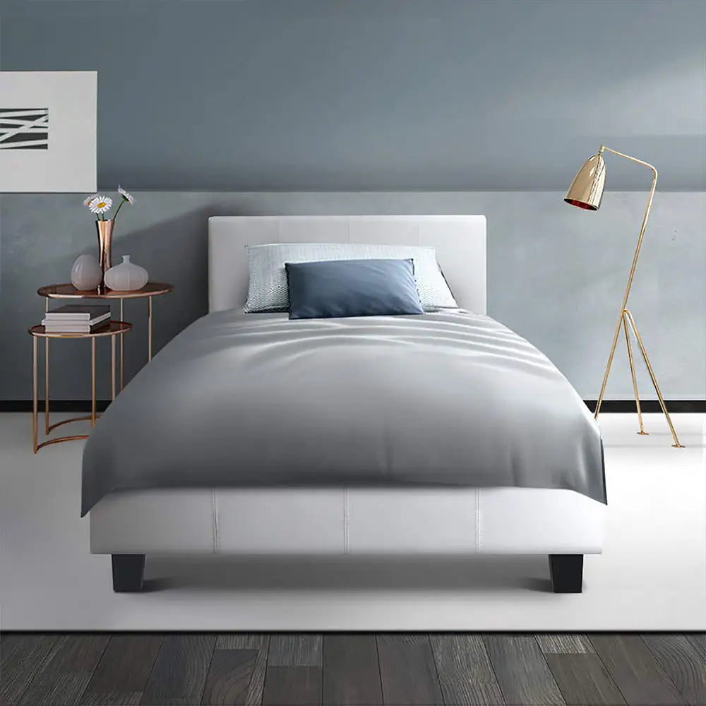 Artiss Bed Frame King Single Size White NEO - Furniture > Bedroom > Beds & Bed Frames