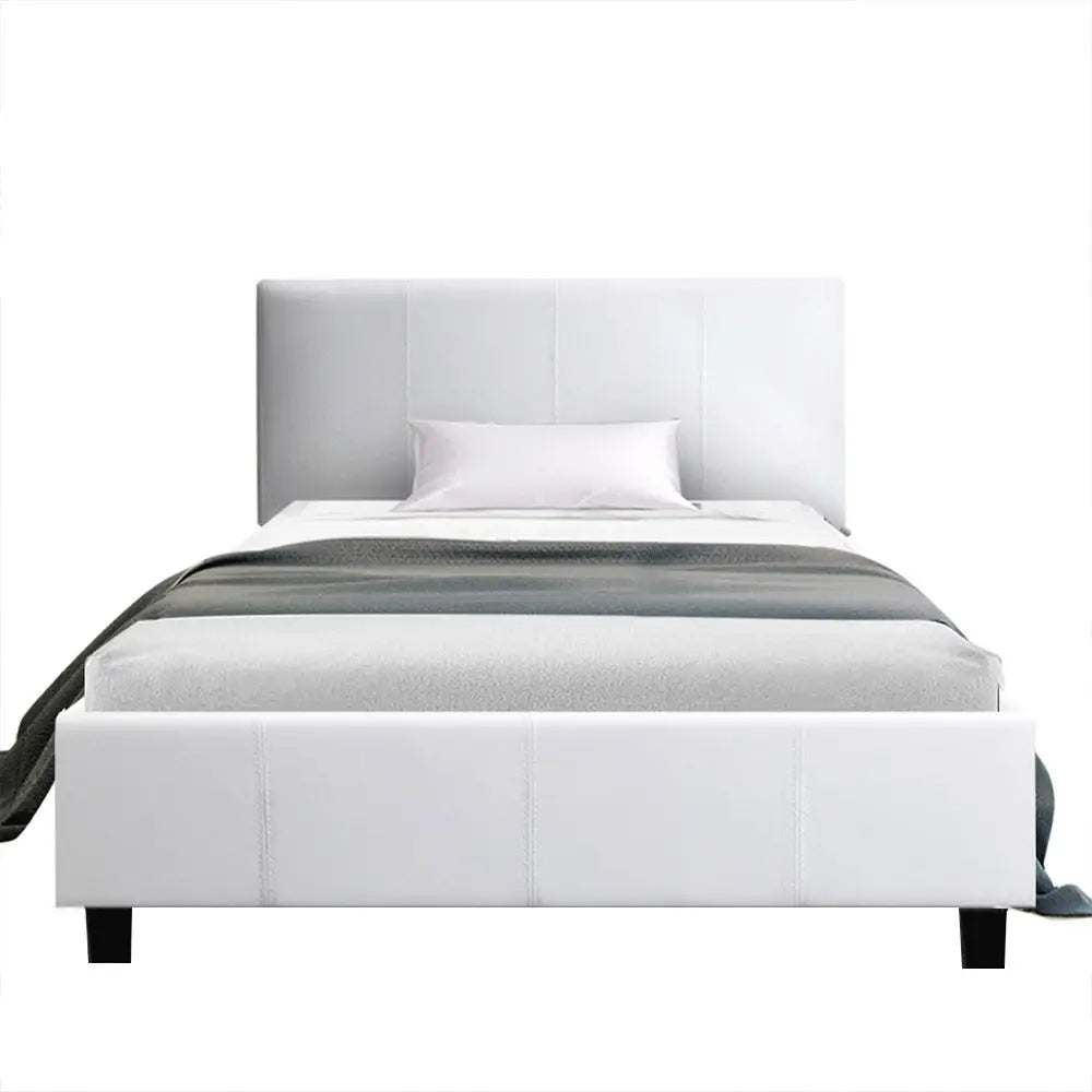 Artiss Bed Frame King Single Size White NEO - Furniture > Bedroom > Beds & Bed Frames