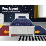 Artiss Bed Frame King Single Size Wooden Trundle Daybed White ELVIS - Furniture > Bedroom