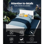 Artiss Bed Frame King Single Size Wooden Trundle Daybed White ELVIS - Furniture > Bedroom