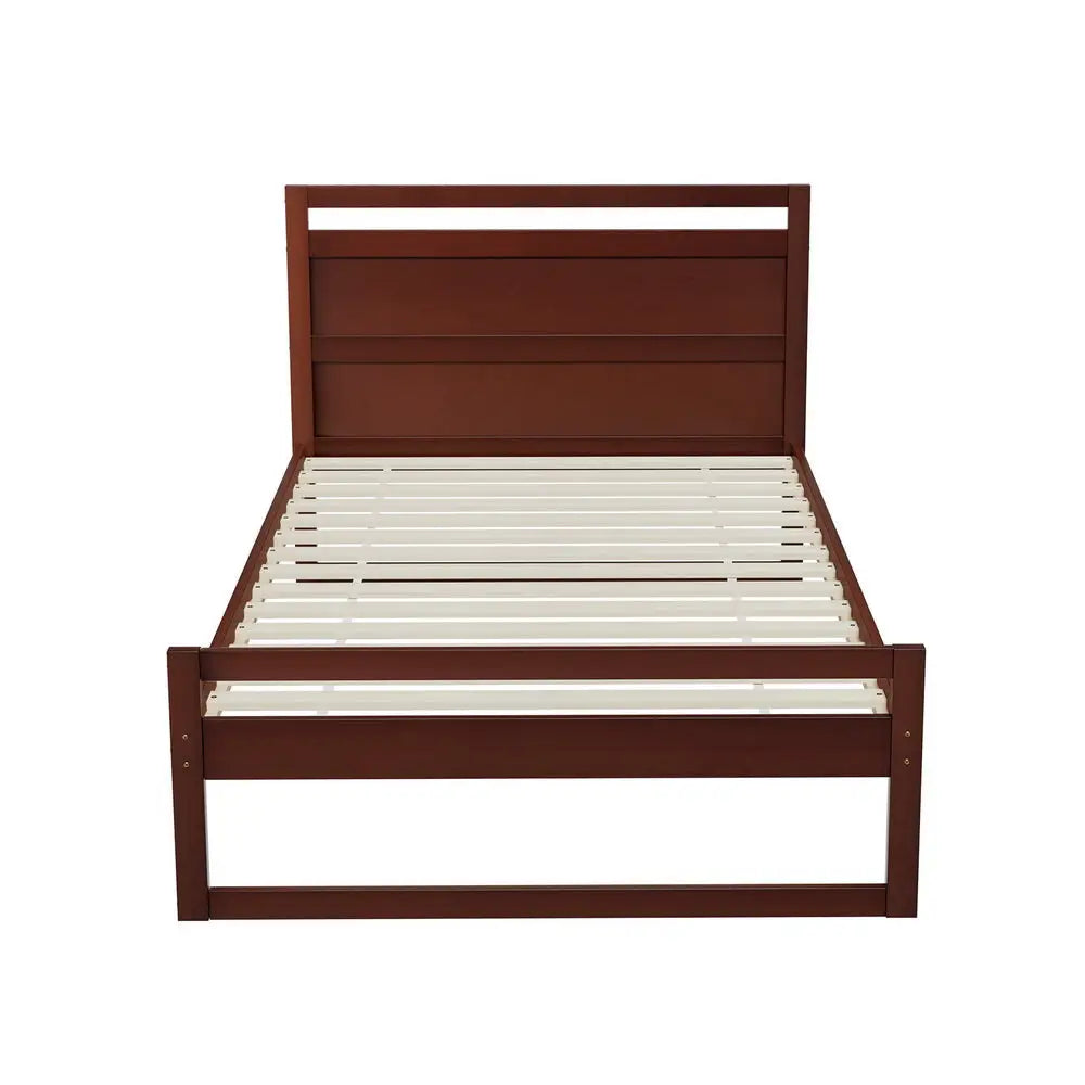 Artiss Bed Frame King Single Size Wooden Walnut WITTON - Furniture > Bedroom