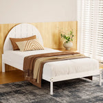 Artiss Bed Frame King Single Size Wooden White DALY - Furniture > Bedroom > Headboards