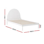 Artiss Bed Frame King Single Size Wooden White DALY - Furniture > Bedroom > Headboards
