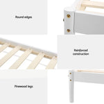 Artiss Bed Frame King Single Size Wooden White DALY - Furniture > Bedroom > Headboards