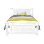 Artiss Bed Frame King Single Size Wooden White RIO - Furniture > Bedroom