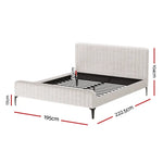 Artiss Bed Frame King Size Beige AMMY - Furniture > Bedroom > Beds & Bed Frames